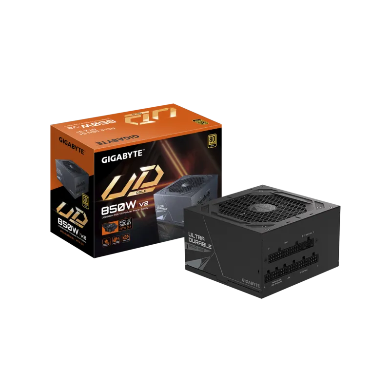 Fuente de Poder Gigabyte 850W 80 Plus Gold PCIe Gen5 Full Modular ATX 3.1 GP-UD850GM PG5