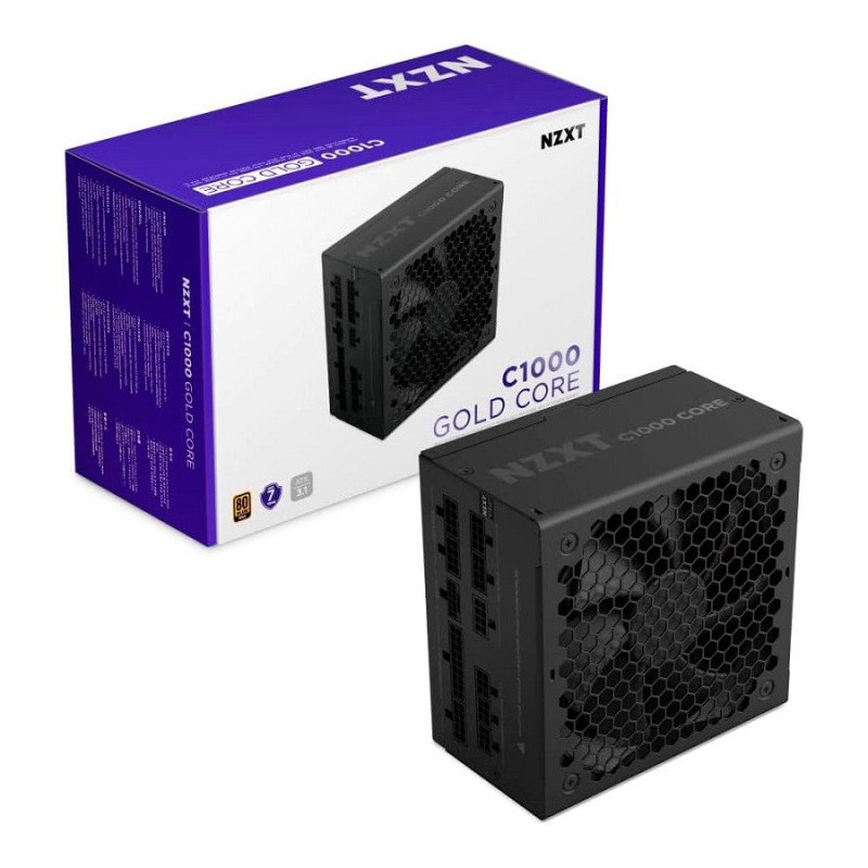 Fuente de Poder NZXT C1000 1000W 80 Plus Gold ATX Alta Eficiencia Negra