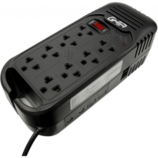 Regulador GHIA GVR-020 800W 2KVA 120V 8 salidas protección de voltaje para equipos electrónicos