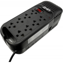 Regulador GHIA GVR-020 800W 2KVA 120V 8 salidas protección de voltaje para equipos electrónicos