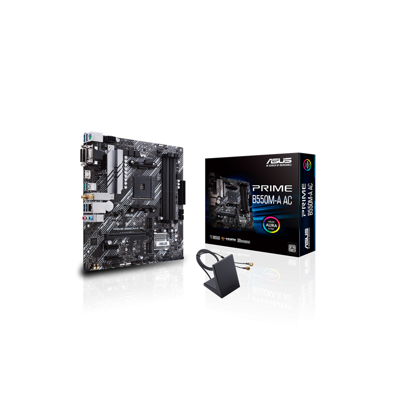 Tarjeta Madre ASUS PRIME B550M-A AC AM4 Micro ATX WiFi AC DDR4 PCIe 4.0 M.2 para Ryzen