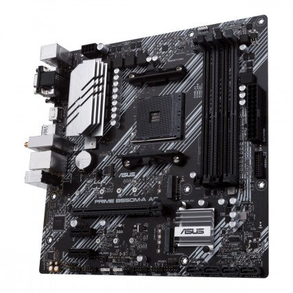 Tarjeta Madre ASUS PRIME B550M-A AC AM4 Micro ATX WiFi AC DDR4 PCIe 4.0 M.2 para Ryzen