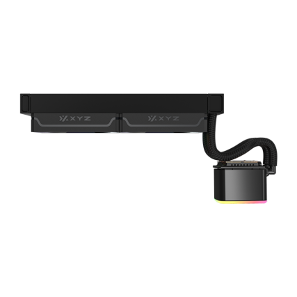 Enfriamiento Líquido XYZ Aquapulse AIO 240mm ARGB Negro con Pantalla Digital y Bomba 2500 RPM