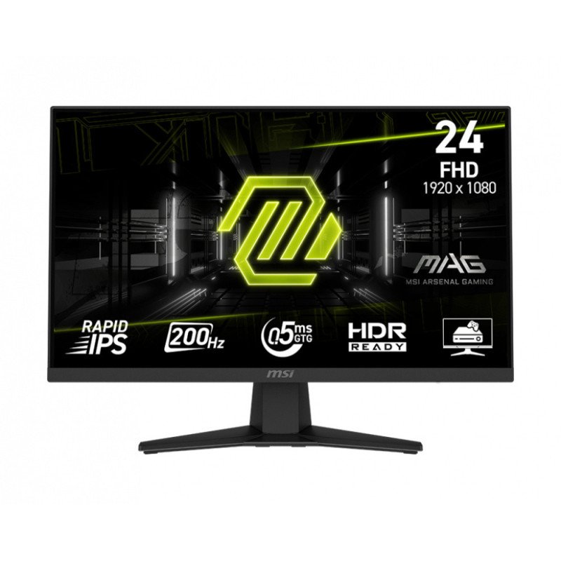 Monitor Gamer MSI MAG 244F 24" FHD Rapid IPS 200Hz 0.5ms FreeSync Premium HDR Ready