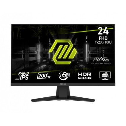 Monitor Gamer MSI MAG 244F 24" FHD Rapid IPS 200Hz 0.5ms FreeSync Premium HDR Ready