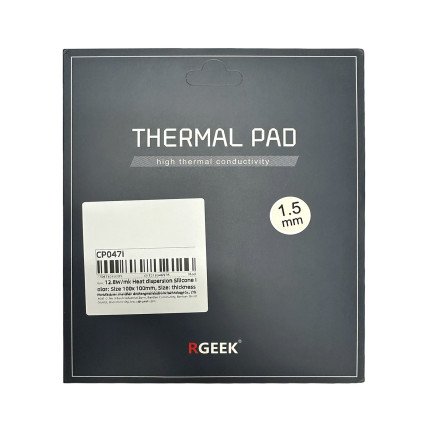 Pad térmico RGREEK 12W/mK 100x100mm 1.5mm alta conductividad térmica para CPU GPU electrónica