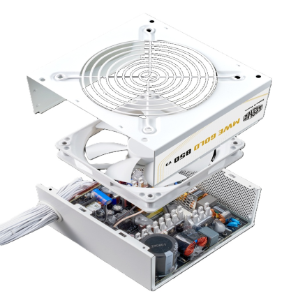 Fuente de Poder Cooler Master MWE Gold V3 850W White ATX 3.1 80 Plus Gold Modular PCIe 5.1