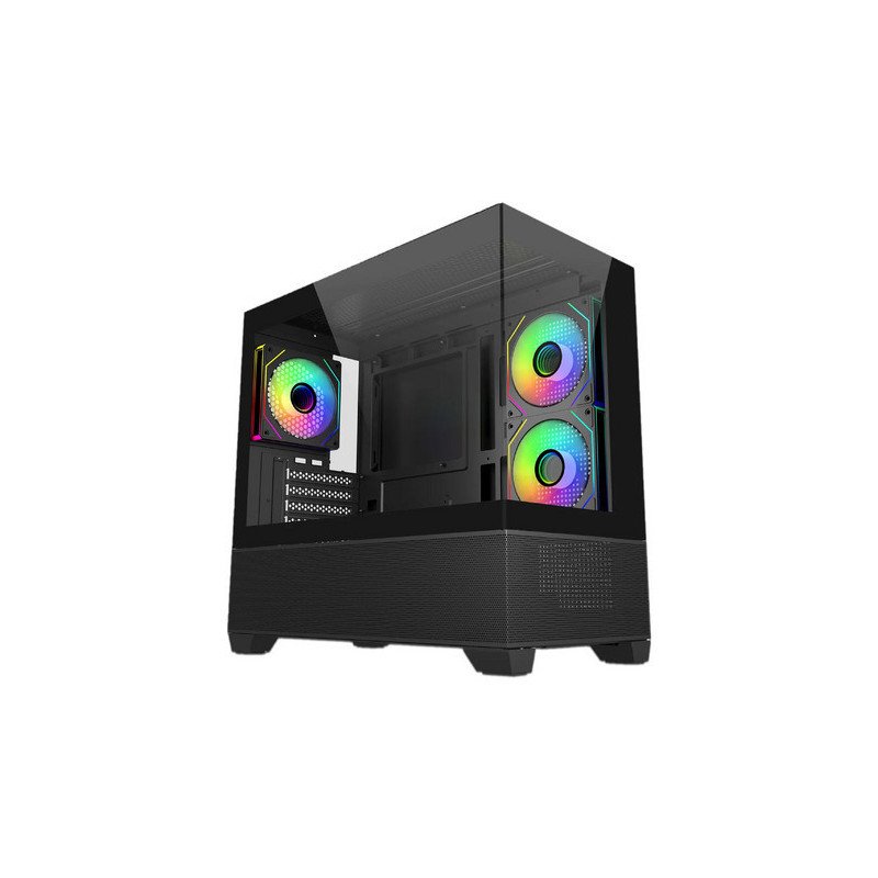 Gabinete Cooler Master Elite 490 Black Micro ATX con Vidrio Templado ARGB USB-C E490-KHNN-S00