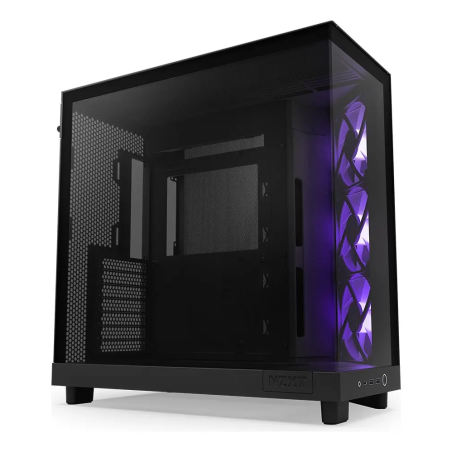 Gabinete NZXT H6 Flow Black Mid Tower ATX de Doble Cámara Compacta con Alto Flujo de Aire