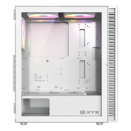 Gabinete XYZ Airone 100 Mesh White ATX con 6 Ventiladores ARGB y Panel de Cristal Templado