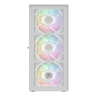 Gabinete XYZ Airone 100 Mesh White ATX con 6 Ventiladores ARGB y Panel de Cristal Templado