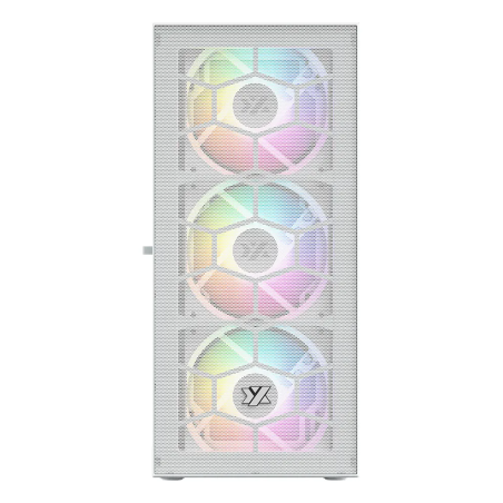 Gabinete XYZ Airone 100 Mesh White ATX con 6 Ventiladores ARGB y Panel de Cristal Templado