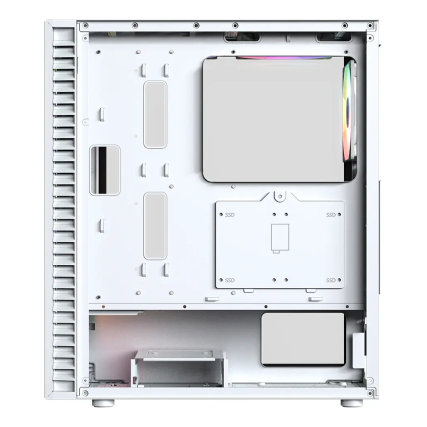 Gabinete XYZ Airone 100 Mesh White ATX con 6 Ventiladores ARGB y Panel de Cristal Templado