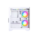 Gabinete XYZ Titanium View Lit White ATX con 6 Ventiladores 120mm y Panel Lateral de Vidrio