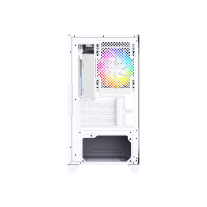 Gabinete XYZ Titanium View Lit White ATX con 6 Ventiladores 120mm y Panel Lateral de Vidrio
