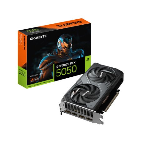 Tarjeta de Video Gigabyte GeForce RTX 5050 OC 8GB GDDR6 PCIe 5.0 2 HDMI 2 DisplayPort Dual Fan