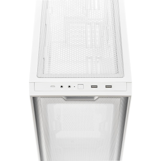 Gabinete ASUS A21 Blanco Micro-ATX con Vidrio Templado, Panel de Malla y Soporte BTF | Sin Fuente