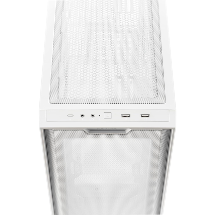 Gabinete ASUS A21 Blanco Micro-ATX con Vidrio Templado, Panel de Malla y Soporte BTF | Sin Fuente