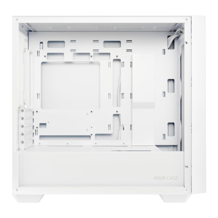 Gabinete ASUS A21 Blanco Micro-ATX con Vidrio Templado, Panel de Malla y Soporte BTF | Sin Fuente