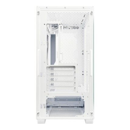 Gabinete ASUS A21 Blanco Micro-ATX con Vidrio Templado, Panel de Malla y Soporte BTF | Sin Fuente