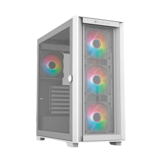 Gabinete Gamer Balam Rush Carbono Twin Mate 7000 ATX Blanco con Doble Panel, 4 Ventiladores ARGB y USB-C | BR-938808