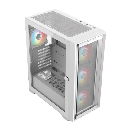Gabinete Gamer Balam Rush Carbono Twin Mate 7000 ATX Blanco con Doble Panel, 4 Ventiladores ARGB y USB-C | BR-938808