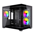 Gabinete Gamer Balam Rush Tank Core Pro GI925 Micro-ATX Full Cristal Negro con 3 Ventiladores ARGB | BR-943840