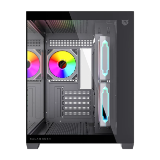 Gabinete Gamer Balam Rush Tank Core Pro GI925 Micro-ATX Full Cristal Negro con 3 Ventiladores ARGB | BR-943840