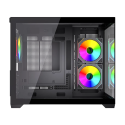 Gabinete Gamer Balam Rush Tank Core Pro GI925 Micro-ATX Full Cristal Negro con 3 Ventiladores ARGB | BR-943840