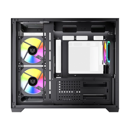 Gabinete Gamer Balam Rush Tank Core Pro GI925 Micro-ATX Full Cristal Negro con 3 Ventiladores ARGB | BR-943840