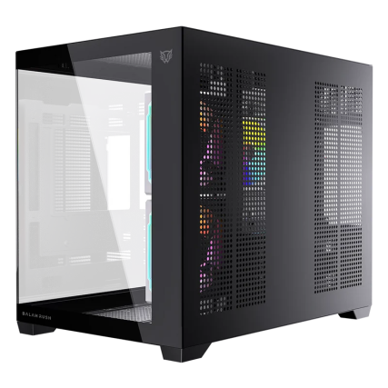 Gabinete Gamer Balam Rush Tank Core Pro GI925 Micro-ATX Full Cristal Negro con 3 Ventiladores ARGB | BR-943840