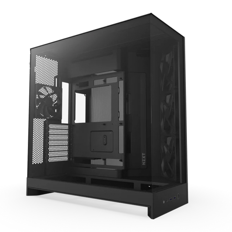 Gabinete NZXT H9 Flow Negro ATX Mid Tower con USB-C | Doble Cámara, Vidrio Templado y Alto Flujo de Aire