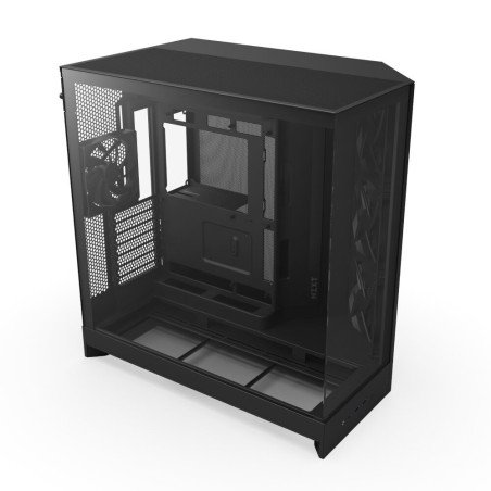 Gabinete NZXT H9 Flow Negro ATX Mid Tower con USB-C | Doble Cámara, Vidrio Templado y Alto Flujo de Aire