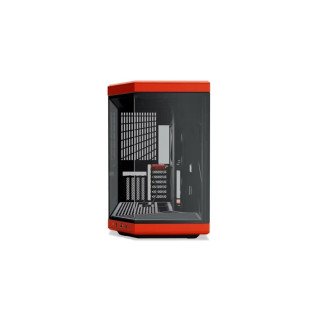 Gabinete HYTE Y70 Negro/Rojo Mid Tower con Cable Riser, Vidrio Panorámico y Diseño Premium