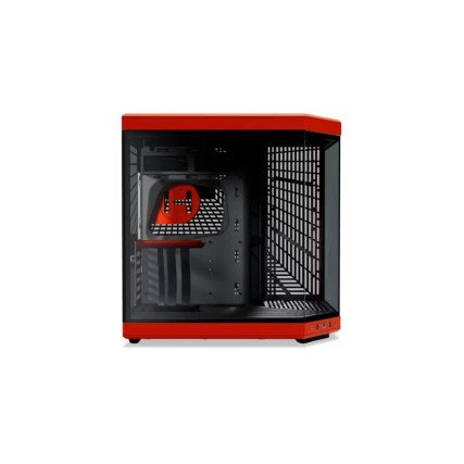 Gabinete HYTE Y70 Negro/Rojo Mid Tower con Cable Riser, Vidrio Panorámico y Diseño Premium