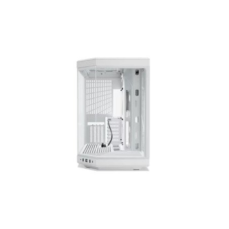 Gabinete HYTE Y70 Blanco Mid Tower con Cable Riser, Vidrio Panorámico y Diseño Premium