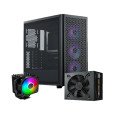 Gabinete Cooler Master Elite 502, Fuente MWE Gold 650 V3, Disipador Hyper 411 ARGB | Combo Gaming Completo