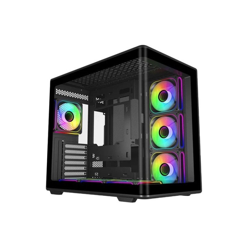 Gabinete Cooler Master Elite 600 Black ATX con 7 Ventiladores ARGB, Vidrio Templado y Alto Flujo de Aire