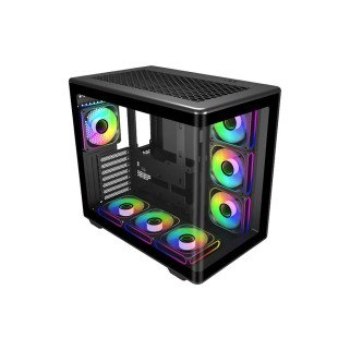 Gabinete Cooler Master Elite 600 Black ATX con 7 Ventiladores ARGB, Vidrio Templado y Alto Flujo de Aire