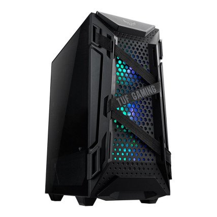 Gabinete ASUS TUF Gaming GT301 Negro ATX con Vidrio Templado y 4 Ventiladores RGB ARGB