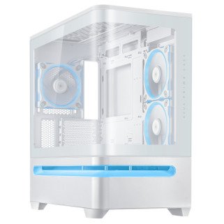 Gabinete ASUS Prime AP202 TG ARGB Blanco, Media Torre, Vidrio Templado Curvo, Sin Fuente