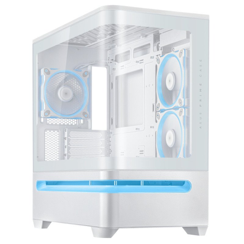 Gabinete ASUS Prime AP202 TG ARGB Blanco, Media Torre, Vidrio Templado Curvo, Sin Fuente
