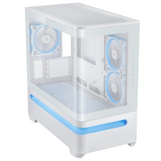 Gabinete ASUS Prime AP202 TG ARGB Blanco, Media Torre, Vidrio Templado Curvo, Sin Fuente