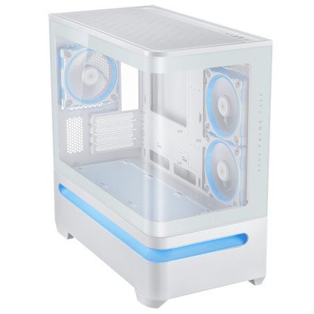 Gabinete ASUS Prime AP202 TG ARGB Blanco, Media Torre, Vidrio Templado Curvo, Sin Fuente