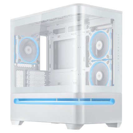 Gabinete ASUS Prime AP202 TG ARGB Blanco, Media Torre, Vidrio Templado Curvo, Sin Fuente