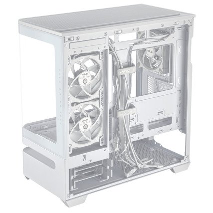 Gabinete ASUS Prime AP202 TG ARGB Blanco, Media Torre, Vidrio Templado Curvo, Sin Fuente
