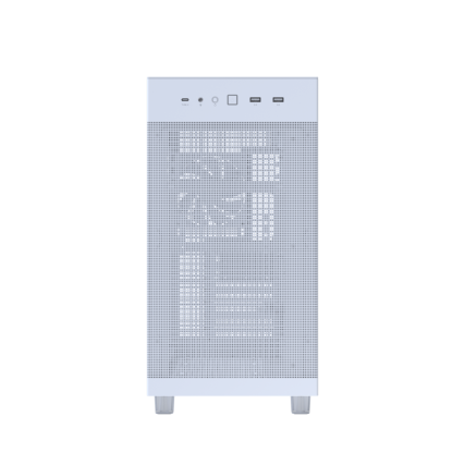 Gabinete ASUS Prime AP303 Mesh White, Media Torre, Panel de Malla, Sin Fuente
