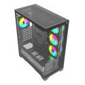 Gabinete XZEAL XZGAEX1B Full Torre E-ATX, 4 Ventiladores ARGB, Cristal / Metal, Negro, Sin fuente