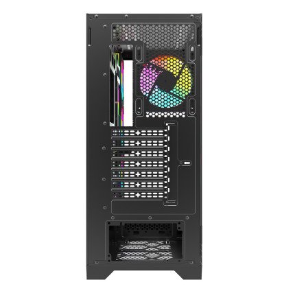 Gabinete XZEAL XZGAEX1B Full Torre E-ATX, 4 Ventiladores ARGB, Cristal / Metal, Negro, Sin fuente
