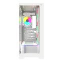 Gabinete XZEAL XZGAEX1W Full Torre E-ATX, 4 Ventiladores ARGB, Cristal / Metal, Blanco, Sin fuente
